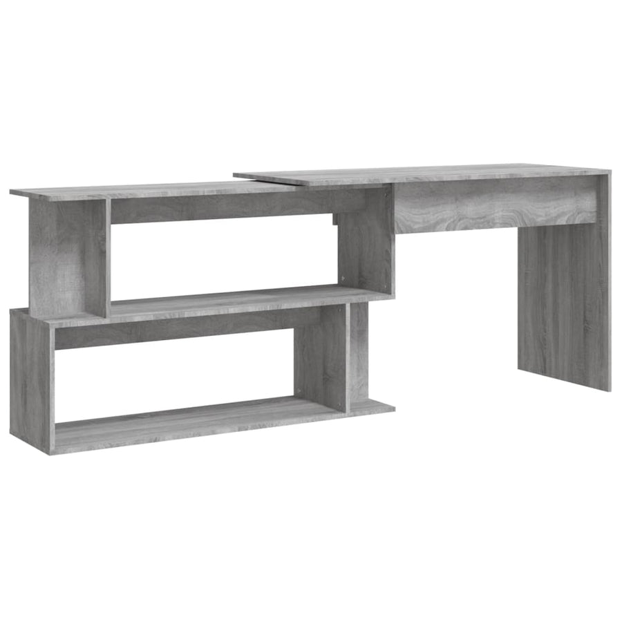 Hoekbureau 200X50X76 Cm Bewerkt Hout Eiken Grijs sonoma