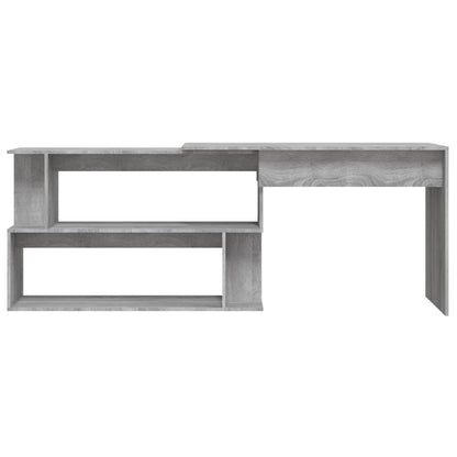 Hoekbureau 200X50X76 Cm Bewerkt Hout Eiken Grijs sonoma