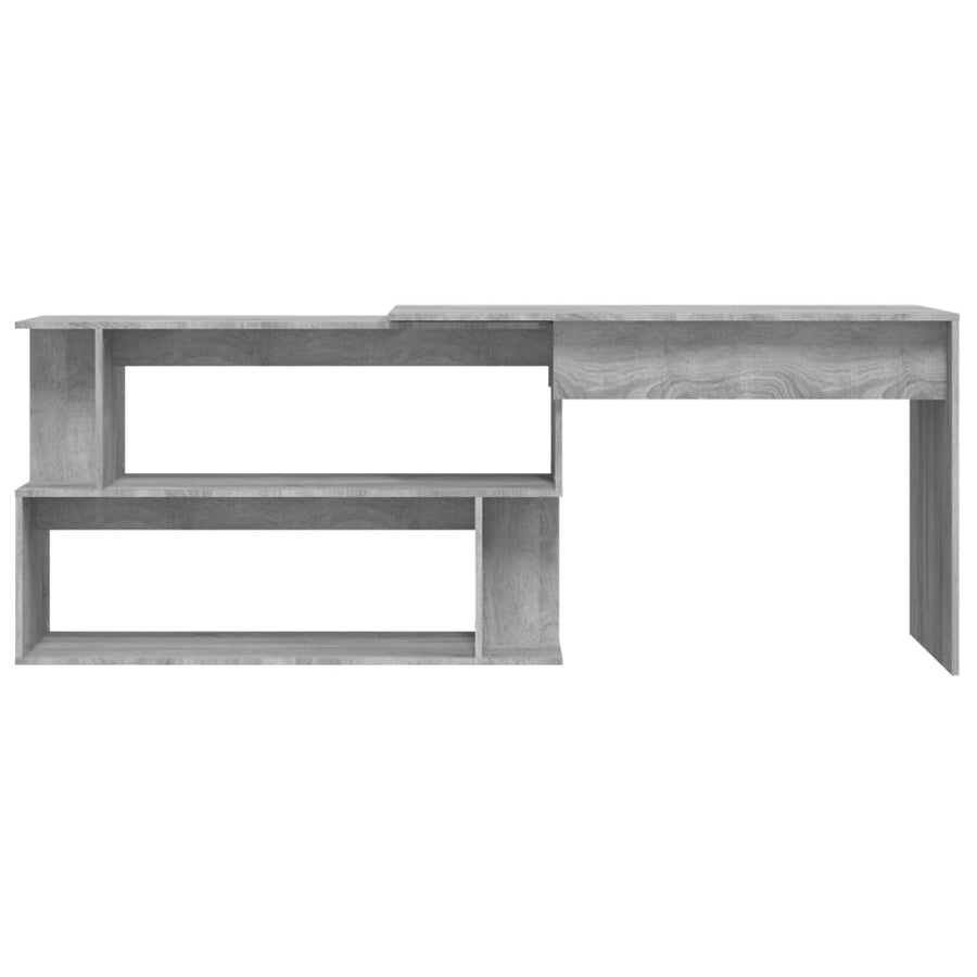 Hoekbureau 200X50X76 Cm Bewerkt Hout Eiken Grijs sonoma