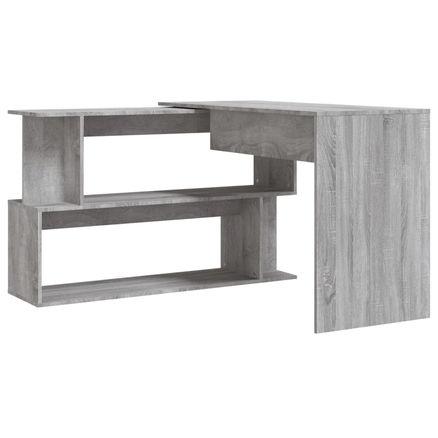 Hoekbureau 200X50X76 Cm Bewerkt Hout Eiken Grijs sonoma