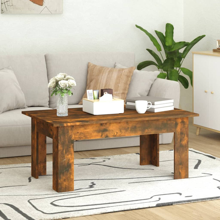 Salontafel 100X60X42 Cm Bewerkt Hout Gerookt Eikenkleurig