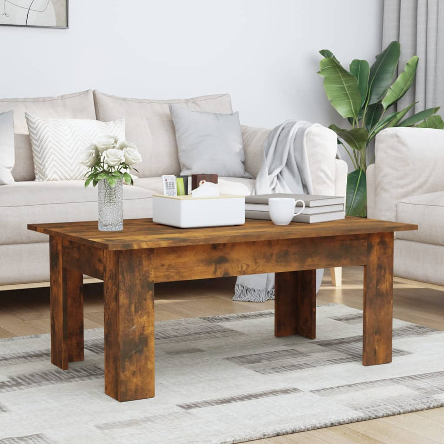 Salontafel 100X60X42 Cm Bewerkt Hout Gerookt Eikenkleurig