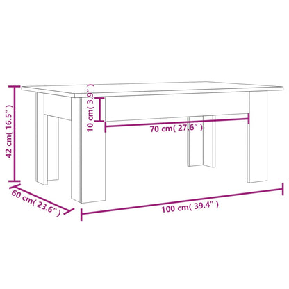 Salontafel 00X60X42 Cm Bewerkt Hout Eikenkleurig Grijs sonoma