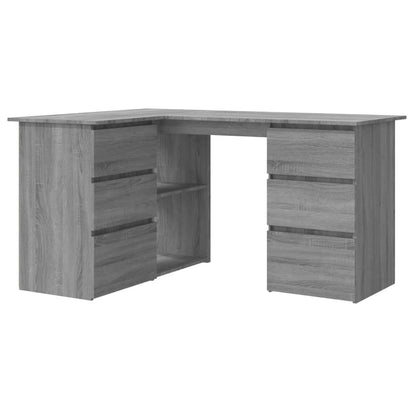 Hoekbureau 145x100x76 cm bewerkt hout grijs sonoma eikenkleurig Grijs sonoma