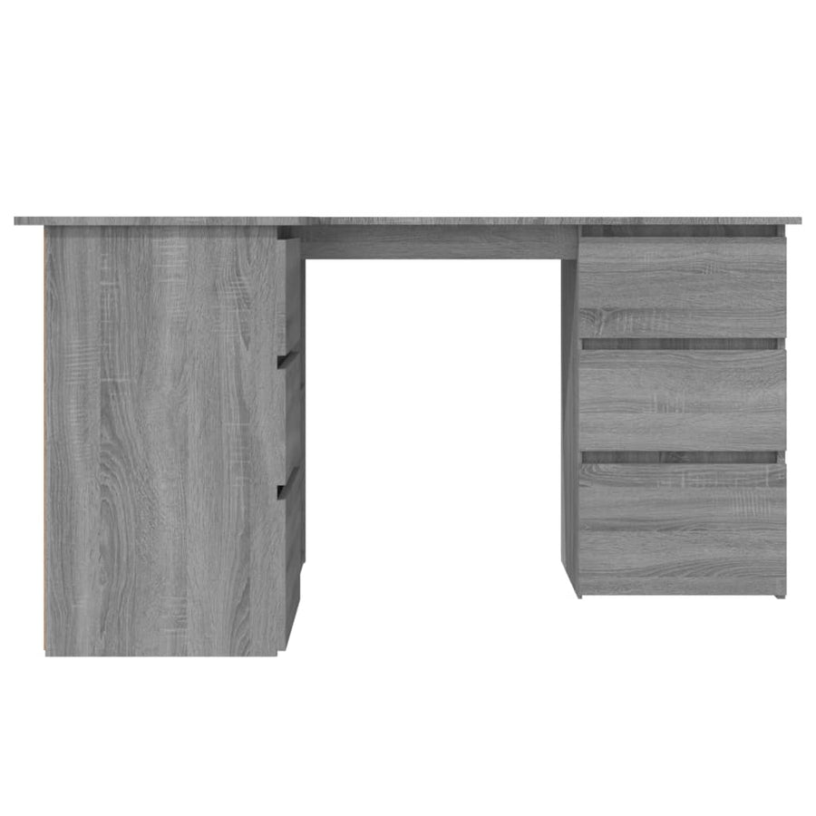 Hoekbureau 145x100x76 cm bewerkt hout grijs sonoma eikenkleurig Grijs sonoma