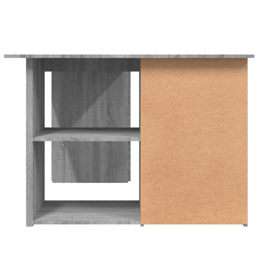 Hoekbureau 145x100x76 cm bewerkt hout grijs sonoma eikenkleurig Grijs sonoma