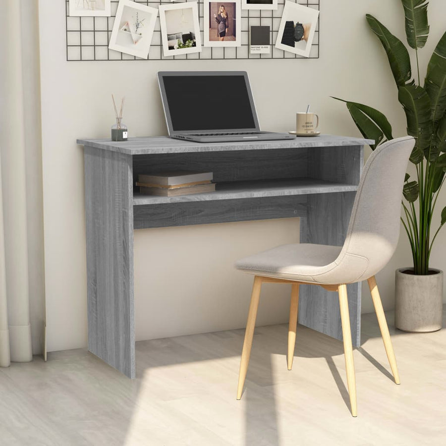 Bureau 90x50x74 cm bewerkt hout grijs sonoma eikenkleurig Grijs sonoma