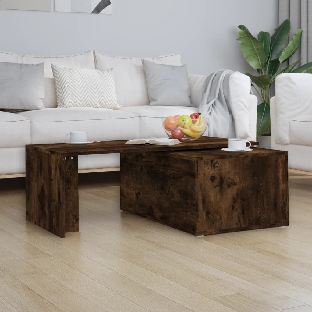 Salontafel 150x50x35 cm bewerkt hout gerookt eikenkleurig Gerookt eiken