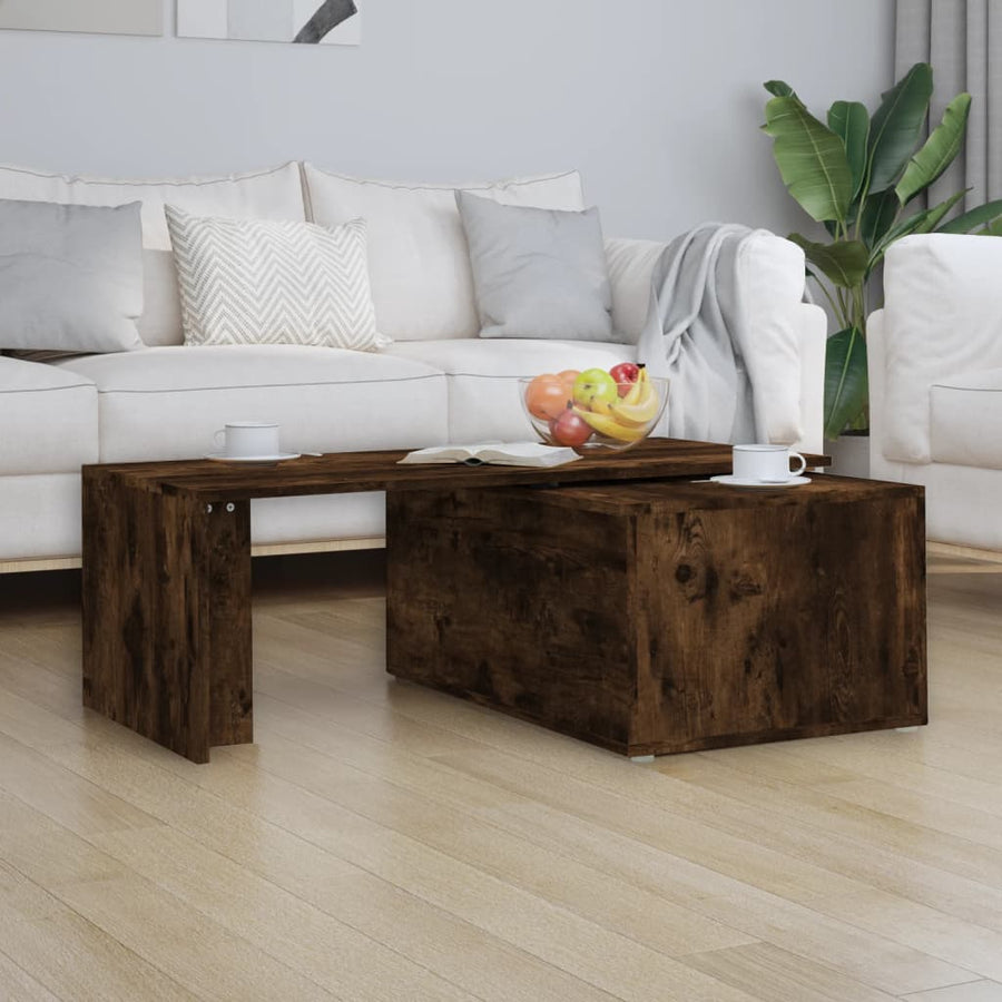Salontafel 150x50x35 cm bewerkt hout gerookt eikenkleurig Gerookt eiken