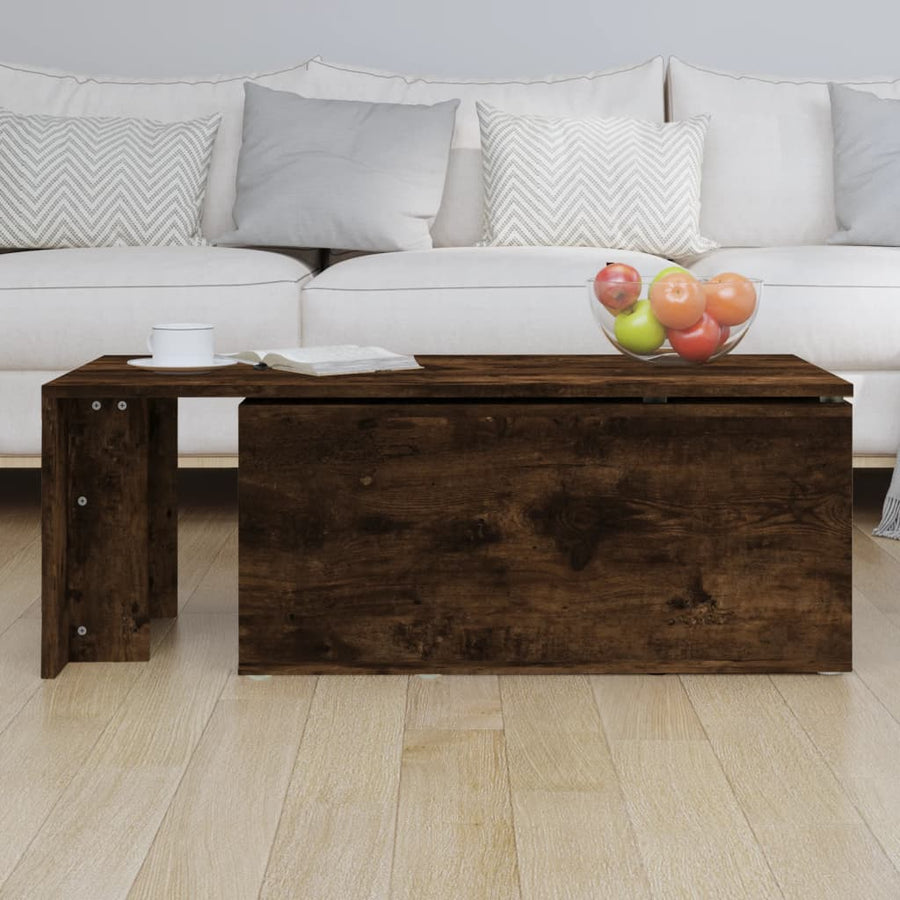 Salontafel 150x50x35 cm bewerkt hout gerookt eikenkleurig Gerookt eiken
