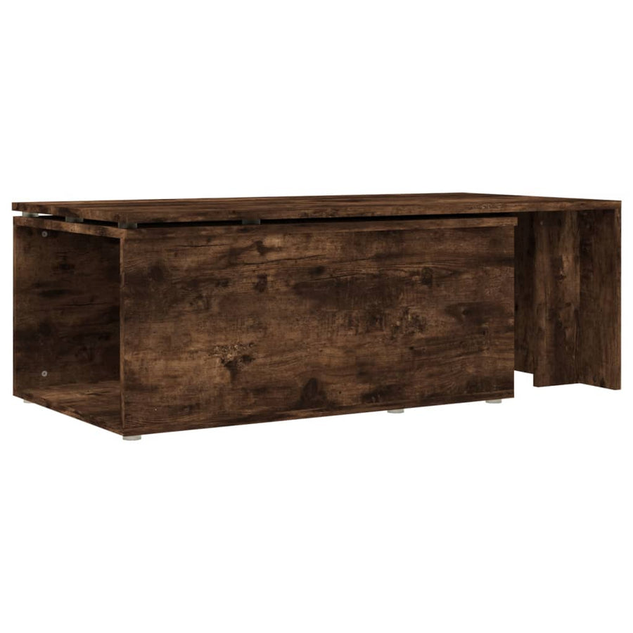 Salontafel 150x50x35 cm bewerkt hout gerookt eikenkleurig Gerookt eiken
