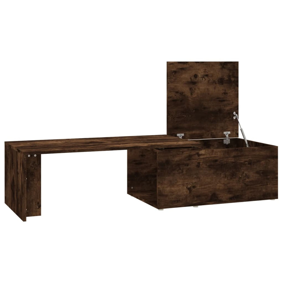 Salontafel 150x50x35 cm bewerkt hout gerookt eikenkleurig Gerookt eiken