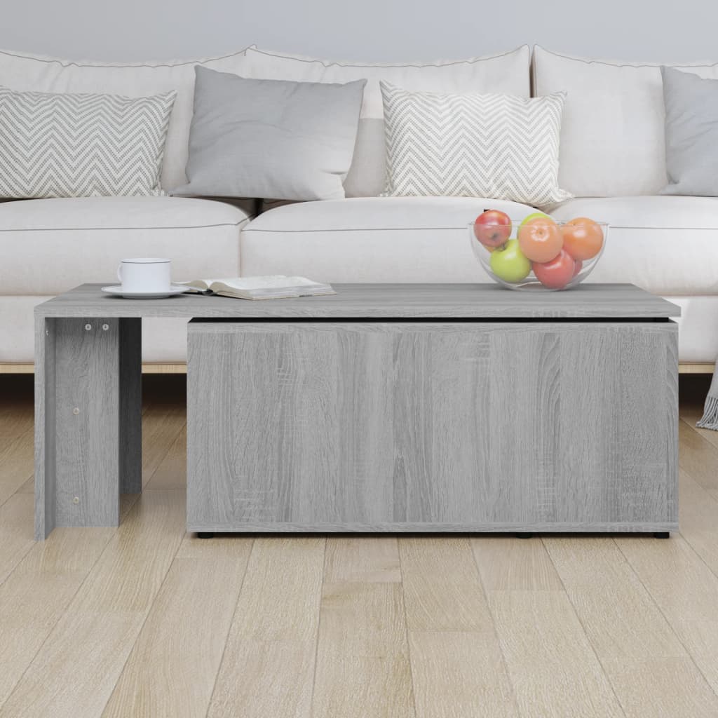 Salontafel 150x50x35 cm bewerkt hout grijs Grijs sonoma