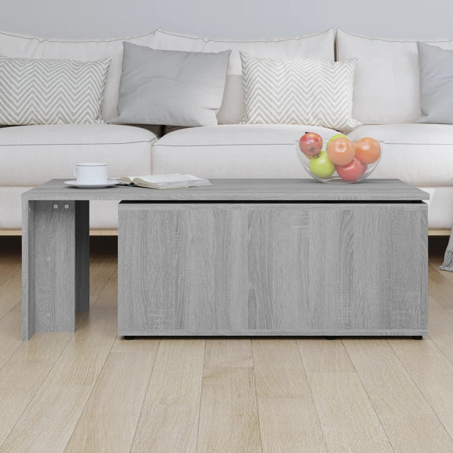 Salontafel 150x50x35 cm bewerkt hout grijs Grijs sonoma