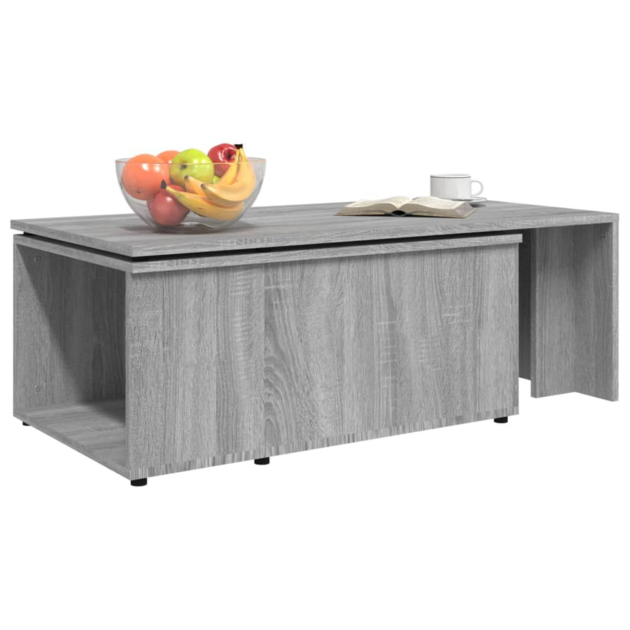 Salontafel 150x50x35 cm bewerkt hout grijs Grijs sonoma