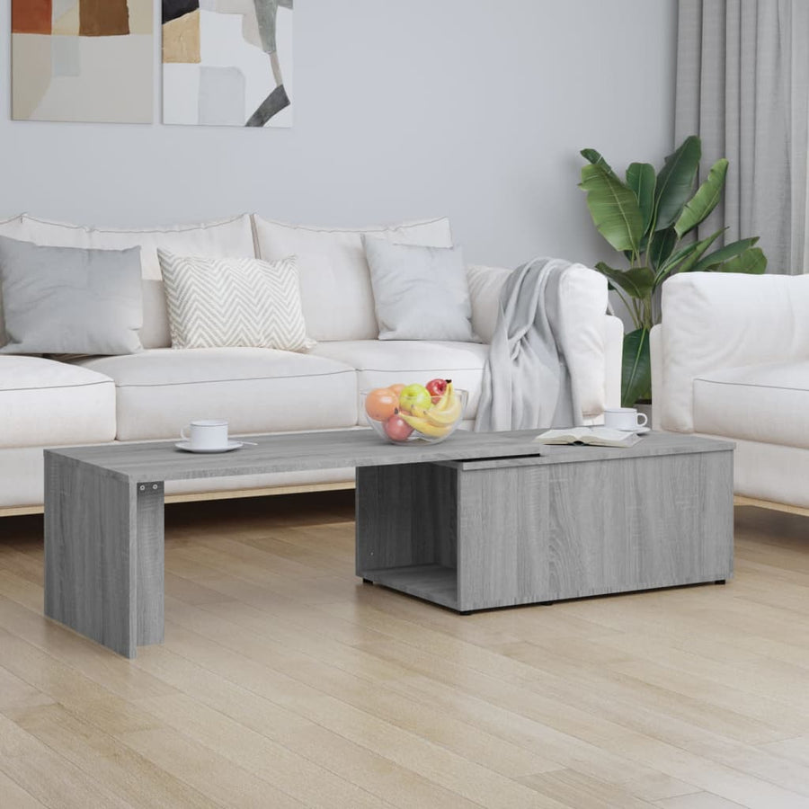 Salontafel 150x50x35 cm bewerkt hout grijs Grijs sonoma