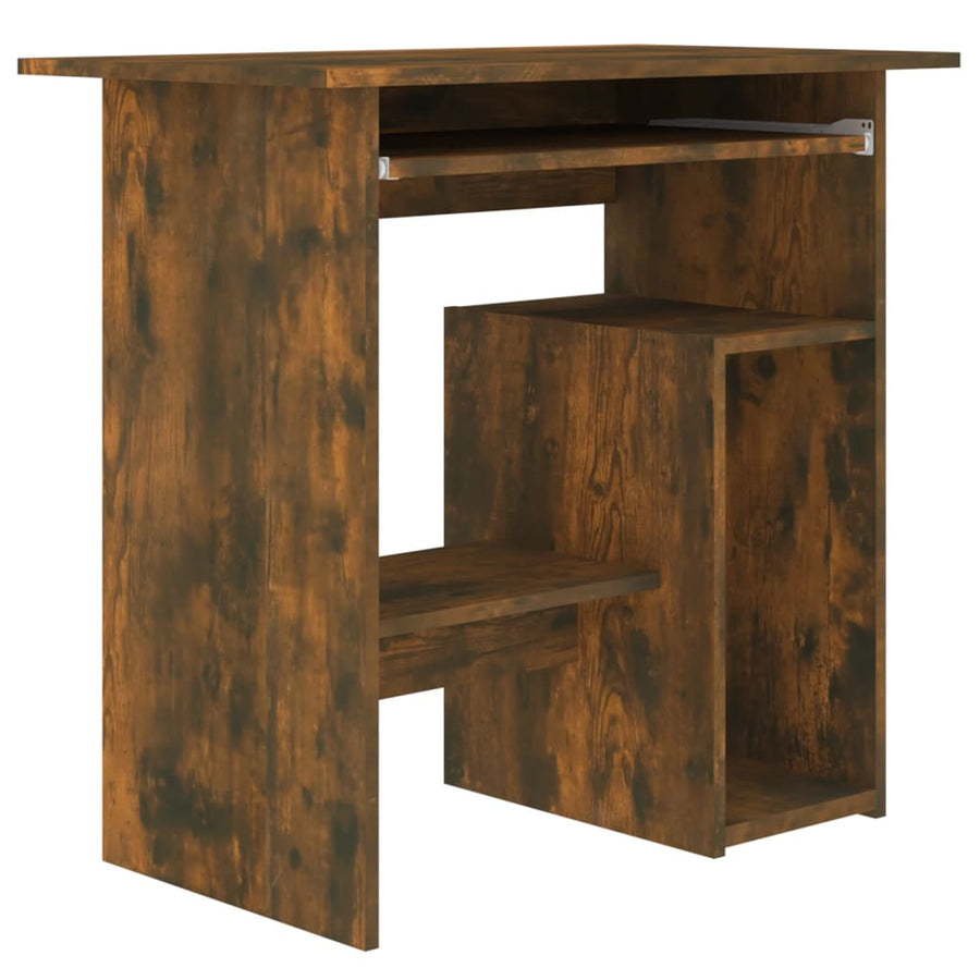 Bureau 80x45x74 cm bewerkt hout gerookt eikenkleurig Gerookt eiken