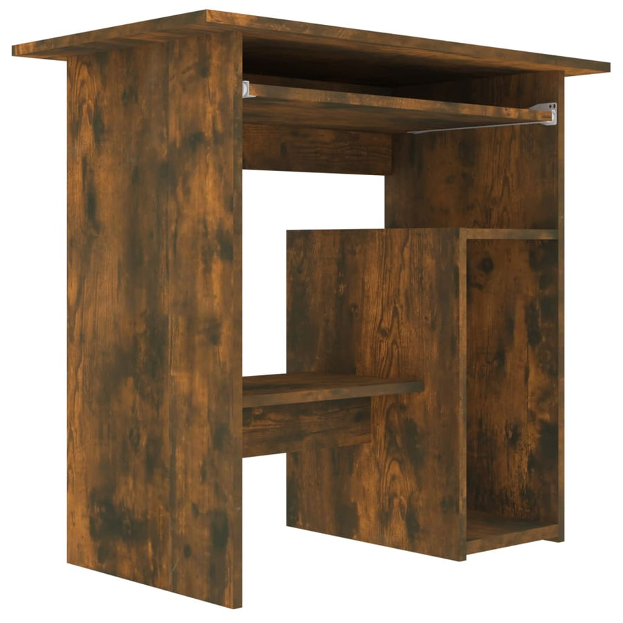 Bureau 80x45x74 cm bewerkt hout gerookt eikenkleurig Gerookt eiken