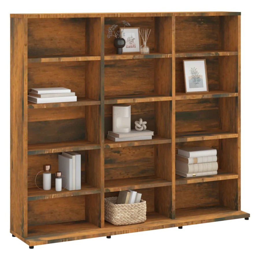 Cd-Kast 02X23X89,5 Cm Bewerkt Hout Kleurig 102 x 23 x 89.5 cm Gerookt eiken