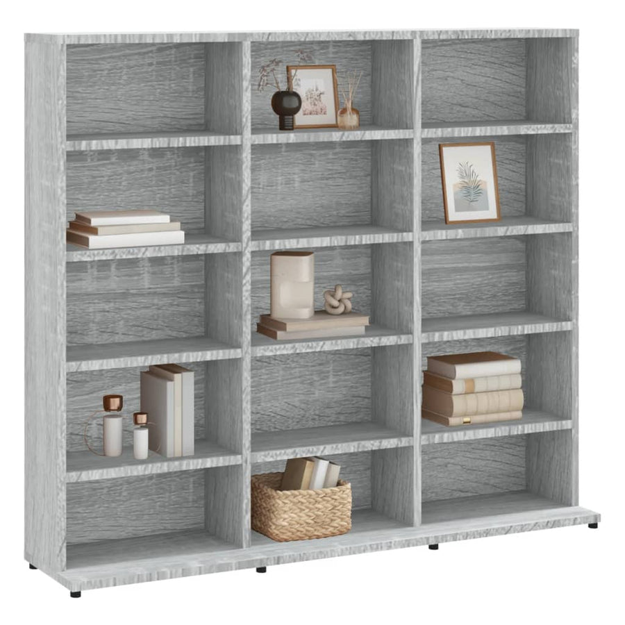 Cd-Kast 02X23X89,5 Cm Bewerkt Hout Eikenkleurig 102 x 23 x 89.5 cm Grijs sonoma