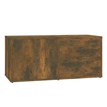 Tv-Meubel 80X34X36 Cm Bewerkt Hout Kleurig Gerookt eiken