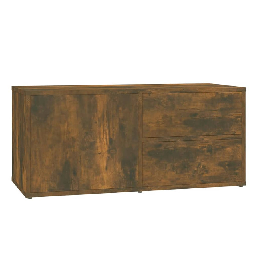 Tv-Meubel 80X34X36 Cm Bewerkt Hout Kleurig Gerookt eiken