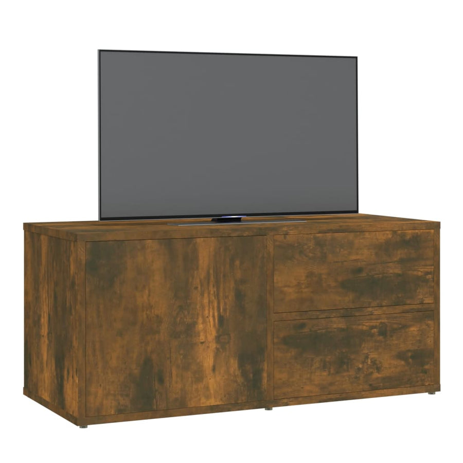 Tv-Meubel 80X34X36 Cm Bewerkt Hout Kleurig Gerookt eiken