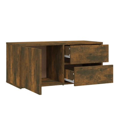 Tv-Meubel 80X34X36 Cm Bewerkt Hout Kleurig Gerookt eiken