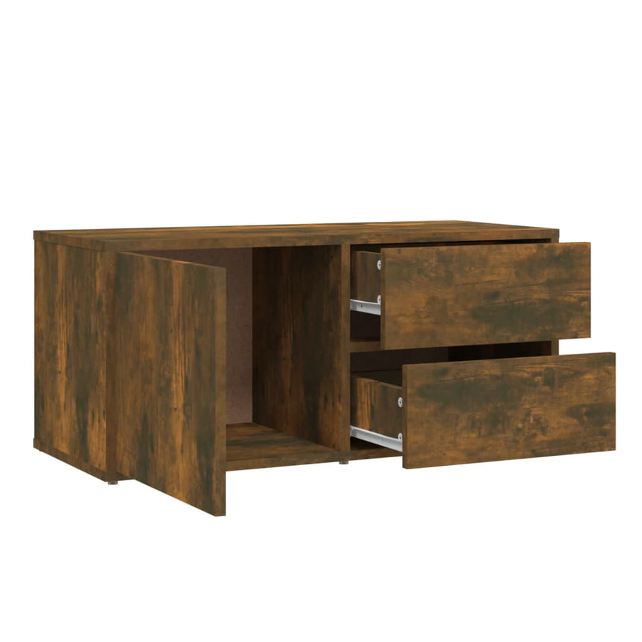 Tv-Meubel 80X34X36 Cm Bewerkt Hout Kleurig Gerookt eiken