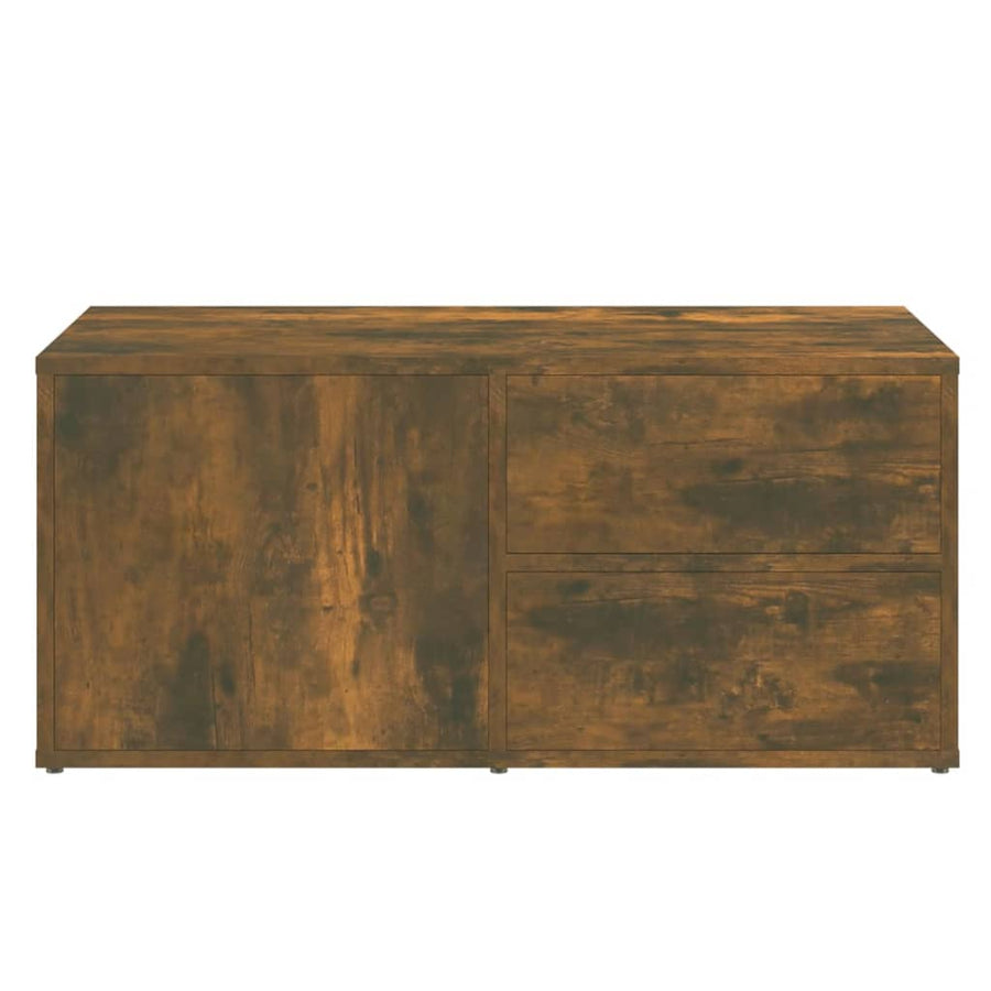 Tv-Meubel 80X34X36 Cm Bewerkt Hout Kleurig Gerookt eiken
