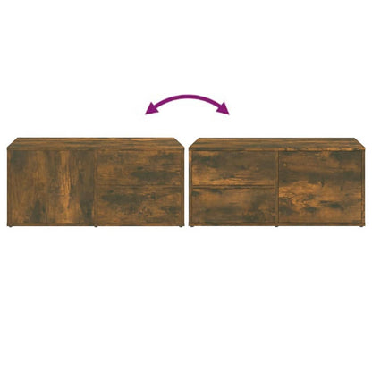Tv-Meubel 80X34X36 Cm Bewerkt Hout Kleurig Gerookt eiken