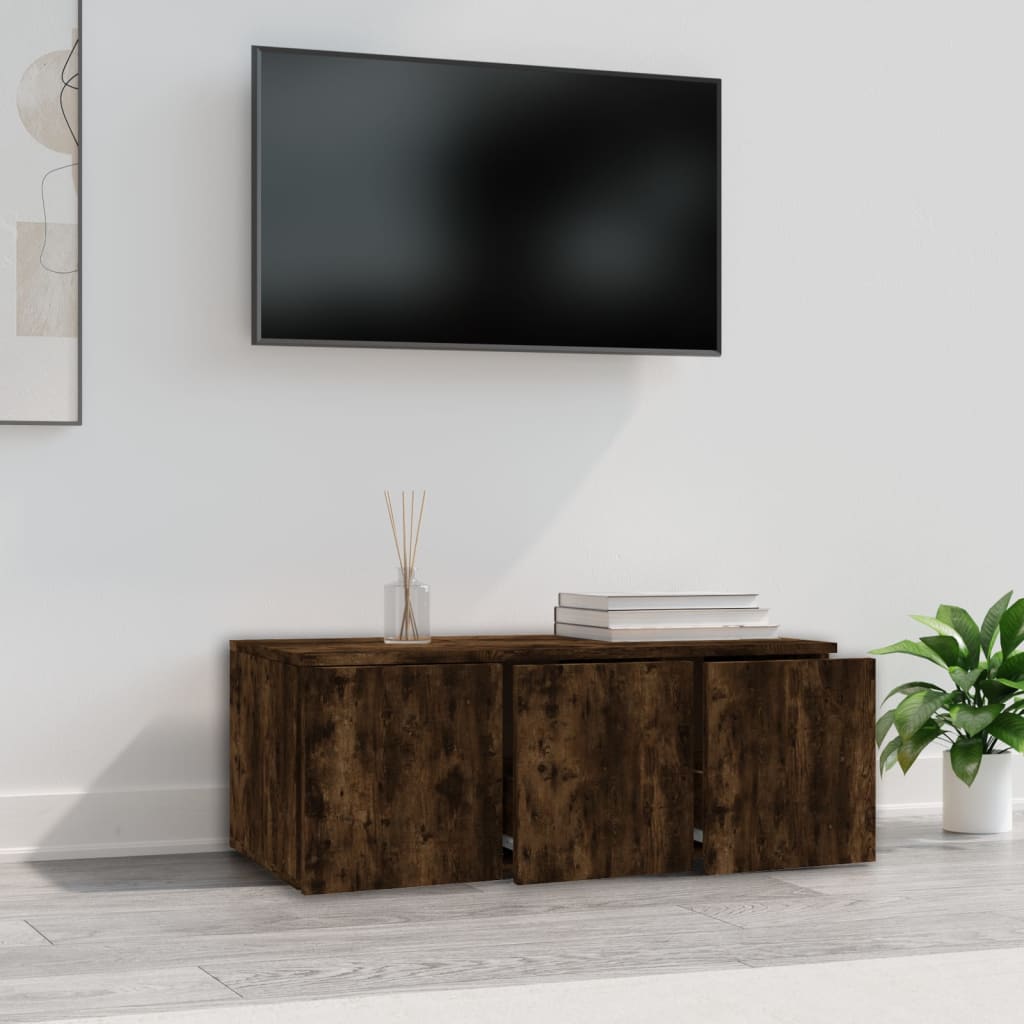 Tv-meubel 80x34x30 cm bewerkt hout gerookt eikenkleurig Gerookt eiken