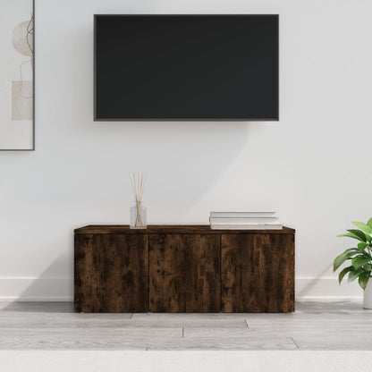 Tv-meubel 80x34x30 cm bewerkt hout gerookt eikenkleurig Gerookt eiken