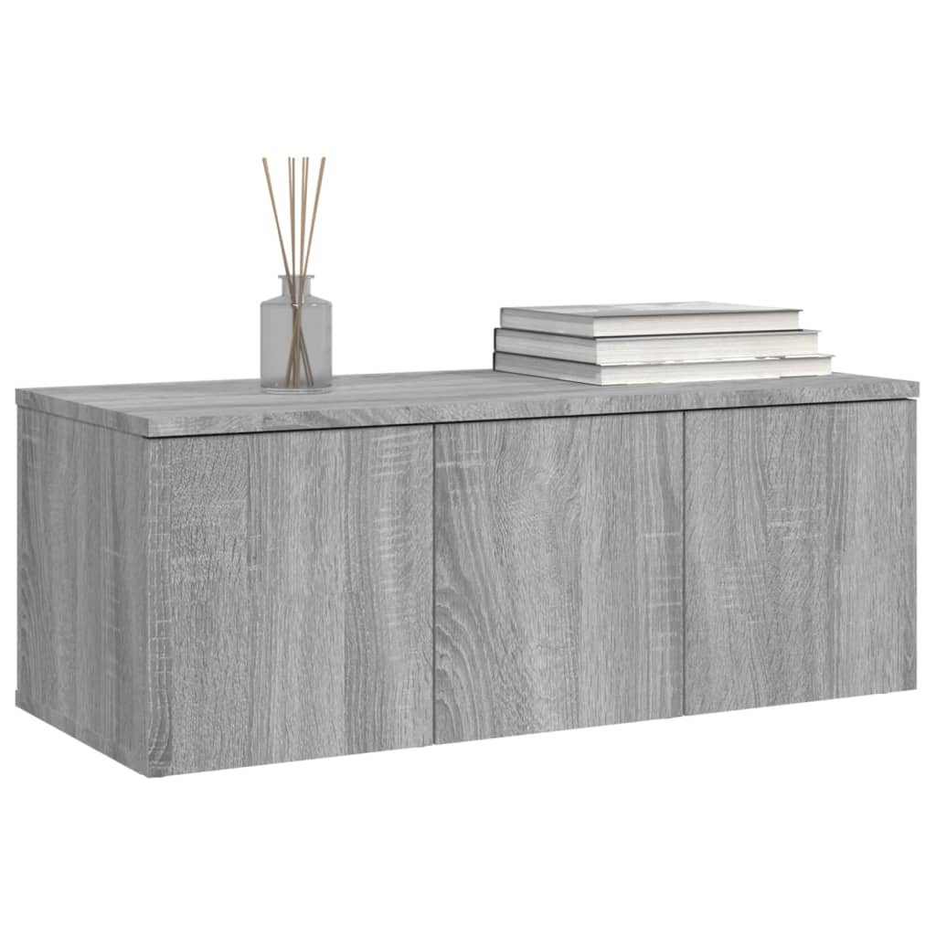 Tv-meubel 80x34x30 cm bewerkt hout grijs sonoma eikenkleurig Grijs sonoma