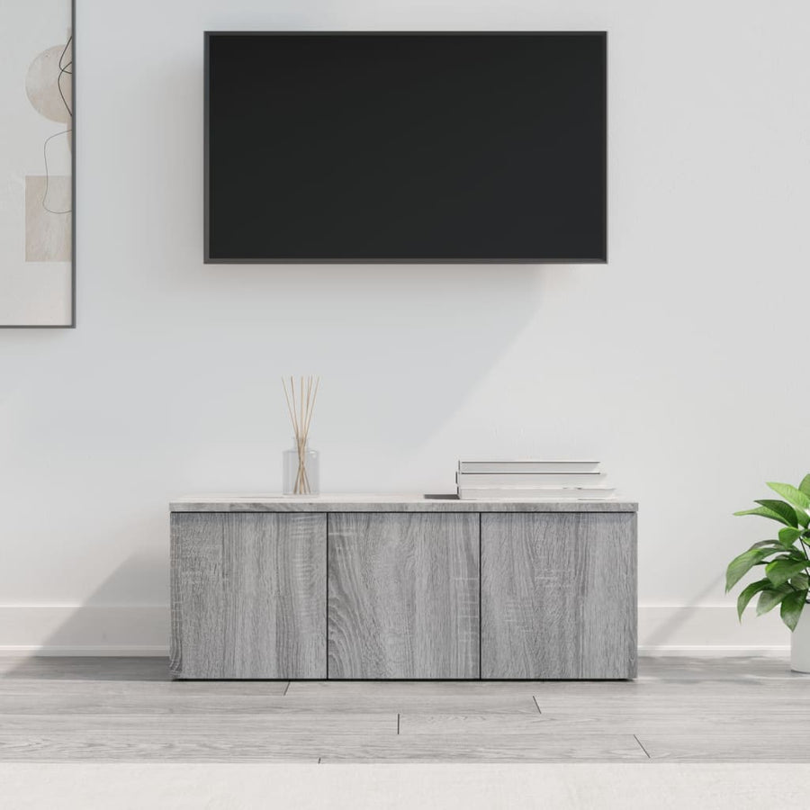 Tv-meubel 80x34x30 cm bewerkt hout grijs sonoma eikenkleurig Grijs sonoma