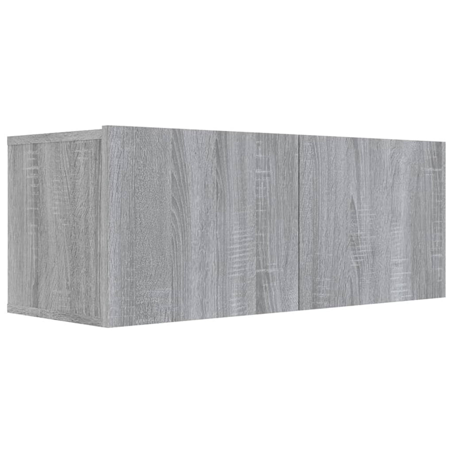 Tv-Meubel 80X30X30 Cm Bewerkt Hout Eikenkleurig 1 Grijs sonoma