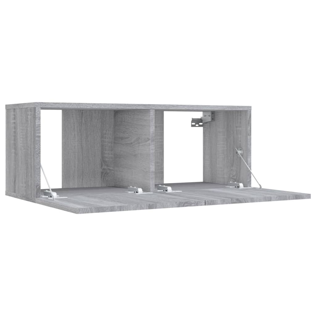 Tv-Meubel 80X30X30 Cm Bewerkt Hout Eikenkleurig 1 Grijs sonoma