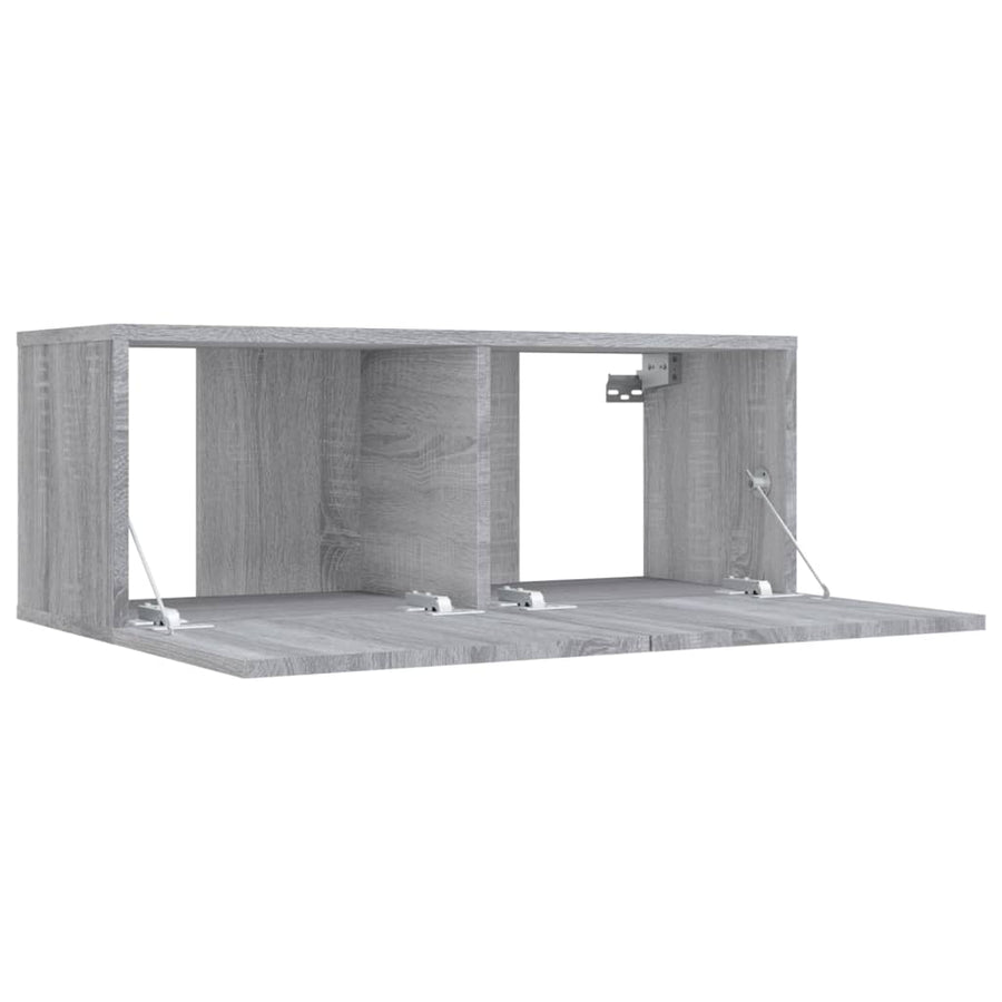 Tv-Meubel 80X30X30 Cm Bewerkt Hout Eikenkleurig 1 Grijs sonoma