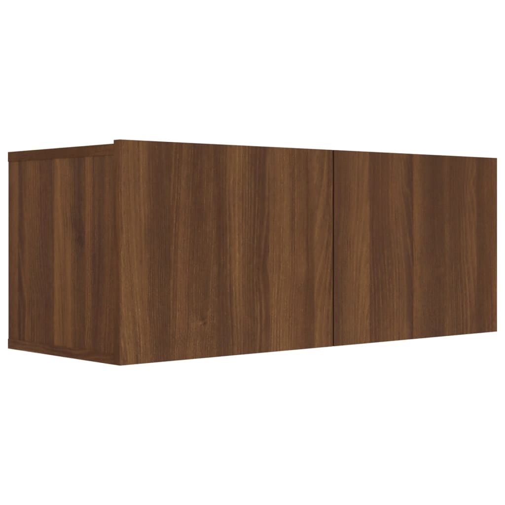 Tv-Meubel 80X30X30 Cm Bewerkt Hout Kleurig 1 Bruineiken
