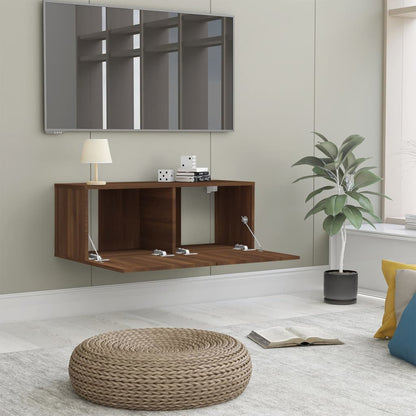 Tv-Meubel 80X30X30 Cm Bewerkt Hout Kleurig 1 Bruineiken