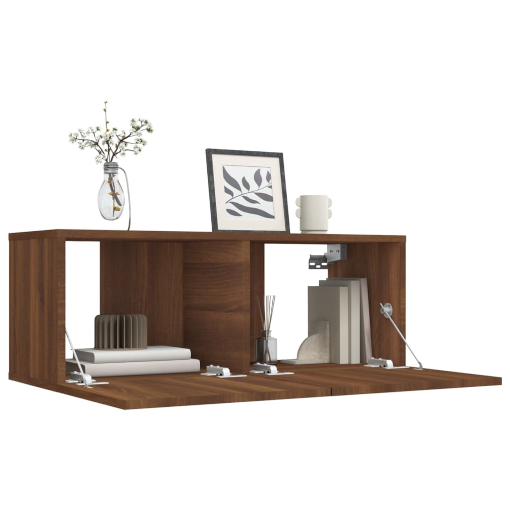 Tv-Meubel 80X30X30 Cm Bewerkt Hout Kleurig 1 Bruineiken