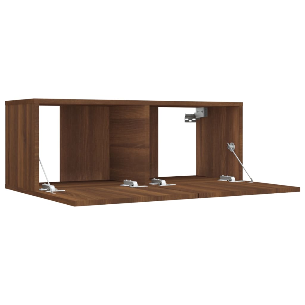 Tv-Meubel 80X30X30 Cm Bewerkt Hout Kleurig 1 Bruineiken