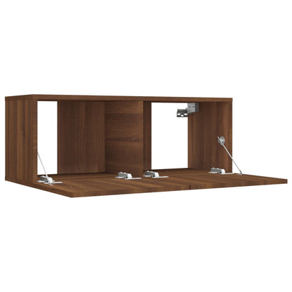Tv-Meubel 80X30X30 Cm Bewerkt Hout Kleurig 1 Bruineiken