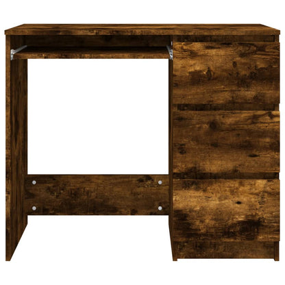 Bureau 90X45X76 Cm Bewerkt Hout Kleurig Gerookt eiken