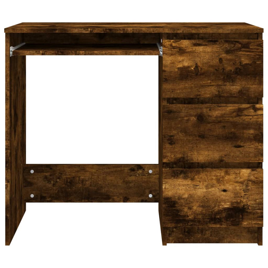 Bureau 90X45X76 Cm Bewerkt Hout Kleurig Gerookt eiken