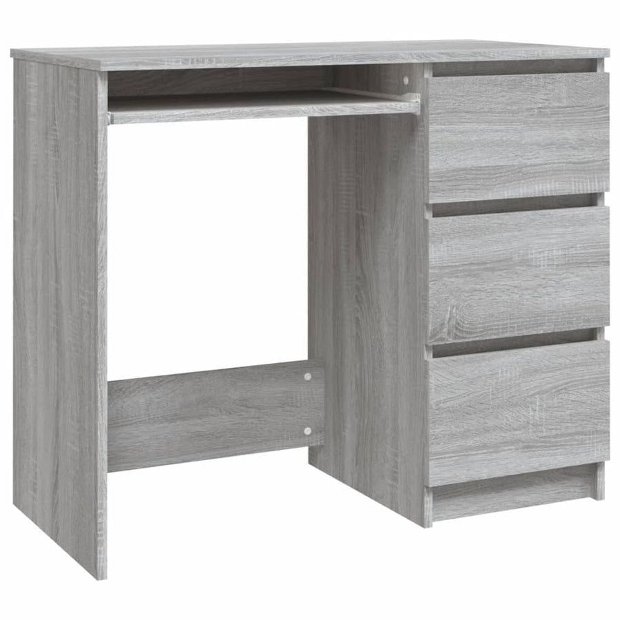 Bureau 90x45x76 cm bewerkt hout grijs sonoma eikenkleurig Grijs sonoma