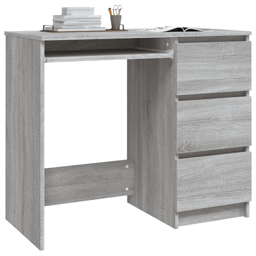 Bureau 90x45x76 cm bewerkt hout grijs sonoma eikenkleurig Grijs sonoma