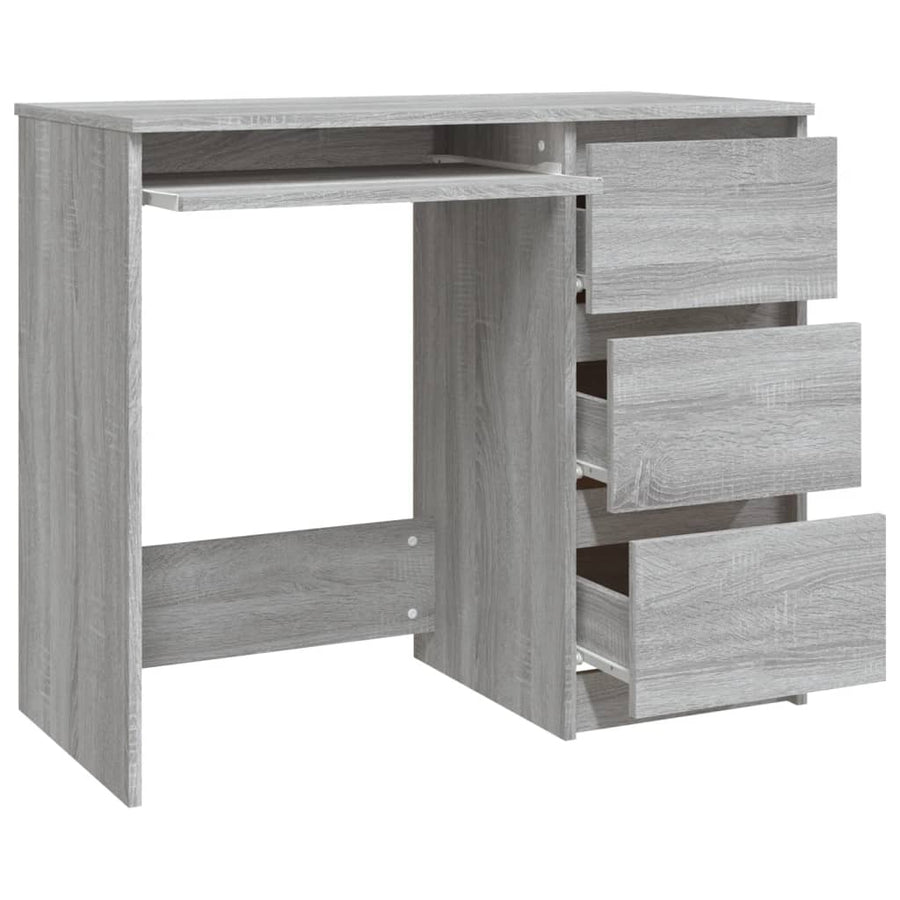 Bureau 90x45x76 cm bewerkt hout grijs sonoma eikenkleurig Grijs sonoma