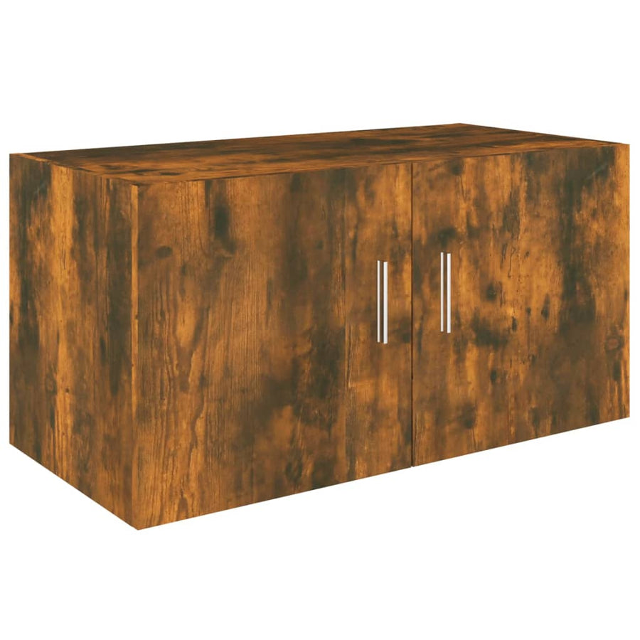 Hangkast 80x39x40 cm bewerkt hout gerookt eikenkleurig Gerookt eiken