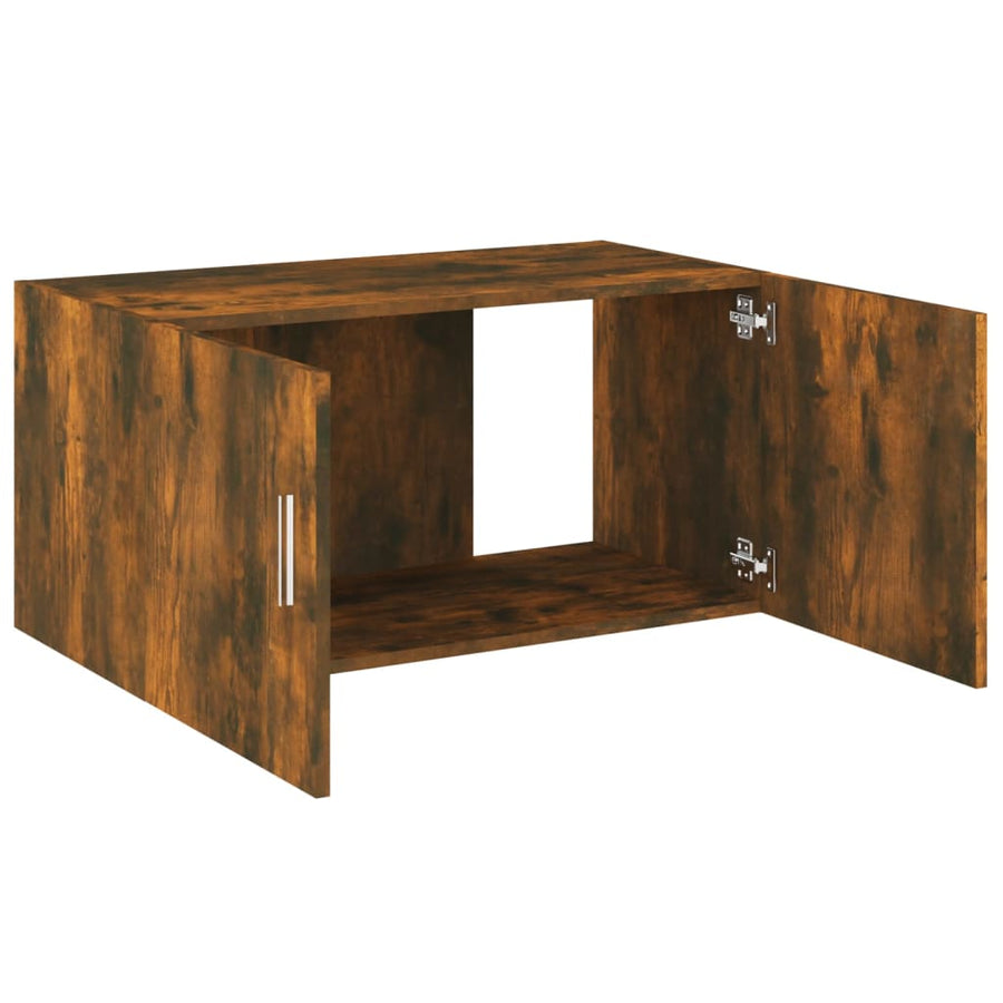 Hangkast 80x39x40 cm bewerkt hout gerookt eikenkleurig Gerookt eiken